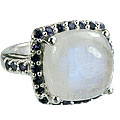 Design 14139: blue,white moonstone vintage rings