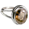 14145: Silver Setting brown green amethyst mens rings