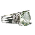 14152: Silver Setting green green amethyst gothic-medieval rings