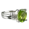 14157: Silver Setting green peridot gothic-medieval rings