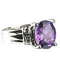 Design 14158: purple amethyst gothic-medieval rings