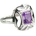 14159: Silver Setting purple amethyst contemporary rings