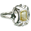 14160: Silver Setting yellow citrine contemporary rings
