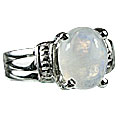 14162: Silver Setting white moonstone gothic-medieval rings
