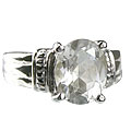 14165: Silver Setting white white topaz mens rings