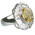Design 14166: yellow citrine flower rings