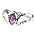 14170: Silver Setting purple amethyst contemporary rings