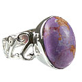 14176: Silver Setting brown,purple mohave american-southwest rings