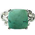 14185: Silver Setting blue,green turquoise mens rings