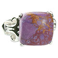 14187: Silver Setting purple mohave mens rings