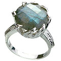 Design 14192: blue,gray labradorite cocktail rings