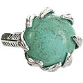 14197: Silver Setting green turquoise cocktail rings