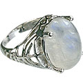 Design 14203: white moonstone contemporary rings