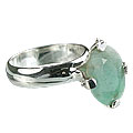 Design 14214: green emerald contemporary rings