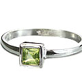 Design 14275: green peridot contemporary, stack rings