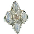 Design 14416: white moonstone estate rings