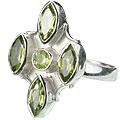 Design 14418: green peridot estate rings