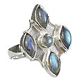 Design 14424: blue,gray labradorite estate rings