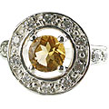 Design 14571: white,yellow citrine engagement rings