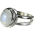 Design 14815: white moonstone gothic-medieval rings