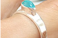 6824: Silver Setting blue turquoise  american-southwest rings