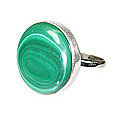 7209: Silver Setting green malachite  american-southwest rings