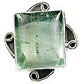 7222: Silver Setting green fluorite rings
