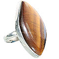 7224: Silver Setting brown tiger eye rings