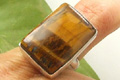 7230: Silver Setting brown tiger eye  american-southwest rings