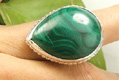 7233: Silver Setting green malachite  american-southwest rings
