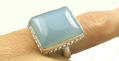 Design 7235: blue chalcedony rings