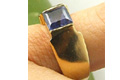 7236: Gold Plated blue iolite  mens rings