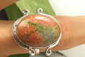 7237: Silver Setting multi unakite rings