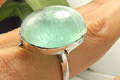 7238: Silver Setting green fluorite rings