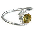 Design 7242: yellow citrine solitaire rings