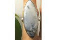 7260: Silver Setting black,gray,white dendrite opal rings