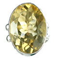 8150: Silver Setting Yellow lemon quartz rings