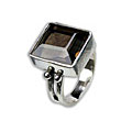 8151: Silver Setting brown smoky quartz rings