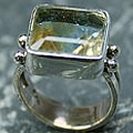 8152: Silver Setting yellow lemon quartz rings