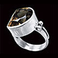 8153: Silver Setting brown smoky quartz rings