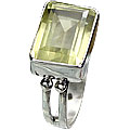 8154: Silver Setting Yellow lemon quartz rings