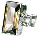 8155: Silver Setting brown smoky quartz rings