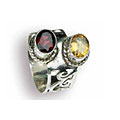 Design 8165: red,yellow garnet gothic-medieval rings