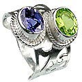 Design 8302: blue,green peridot estate rings