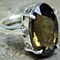 8304: Silver Setting brown smoky quartz rings