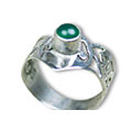 8306: Silver Setting green onyx  heart rings