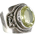 8314: Silver Setting Yellow lemon quartz rings
