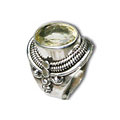 8317: Silver Setting Yellow lemon quartz  gothic-medieval rings