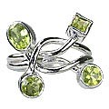 8323: Silver Setting green peridot  art-deco rings