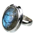 8558: Silver Setting green labradorite rings